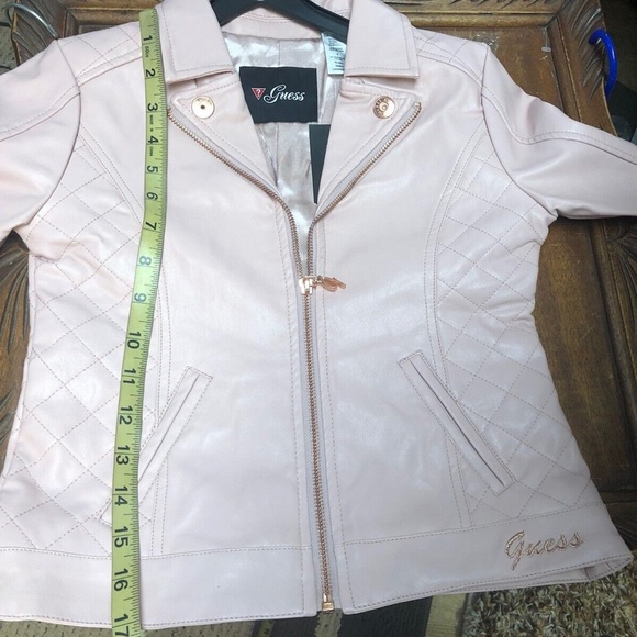 Guess,Girls,faux leather,jacket Pink,Sz 8,lined, zipper pockets, short.! - Picture 10 of 11